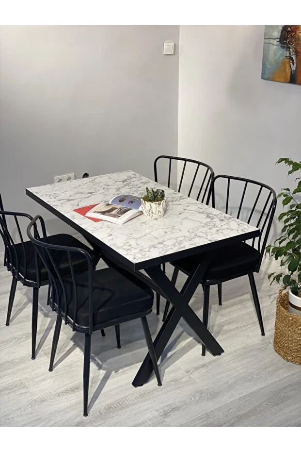 Yemek Masası Takımı 120x70 Ve 4 Adet Güneş Sandalye